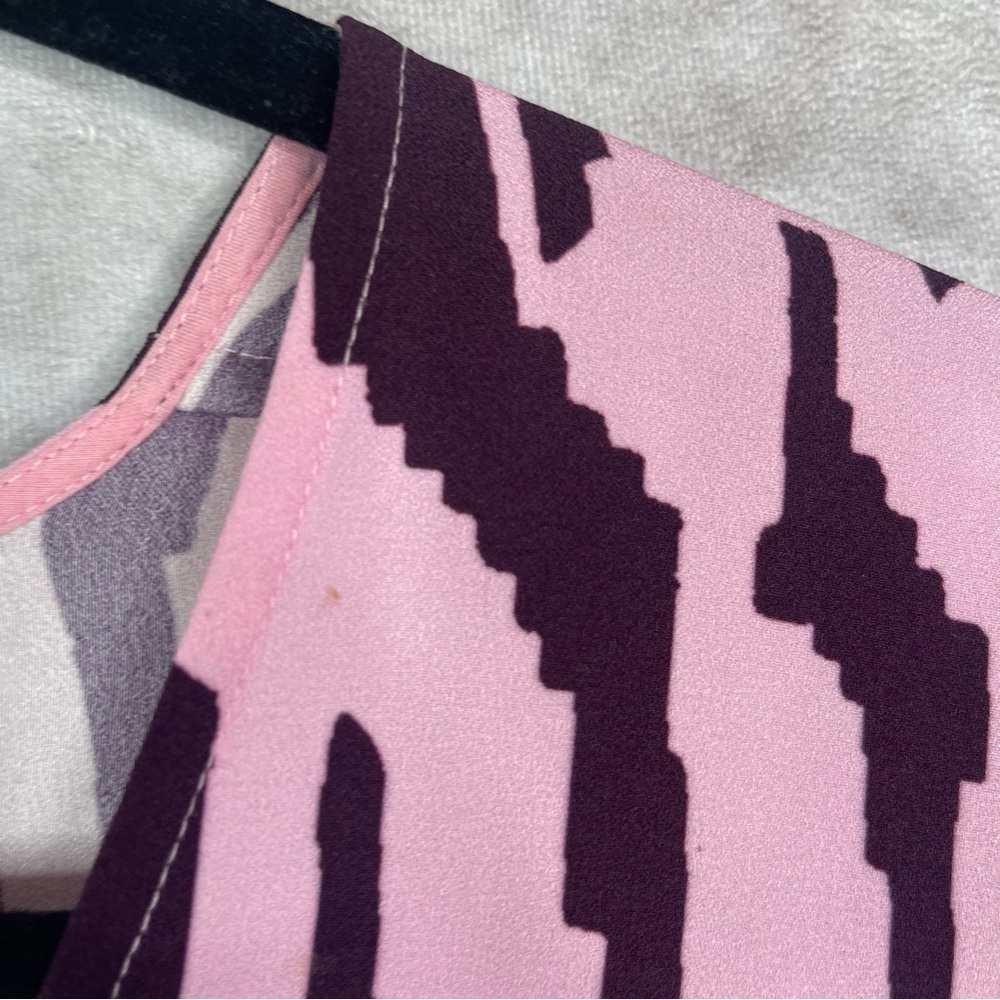 Rhode Tabitha Printed Crepe Ikat Print Mini Dress In Pink Purple Women's Size S - Picture 7 of 7